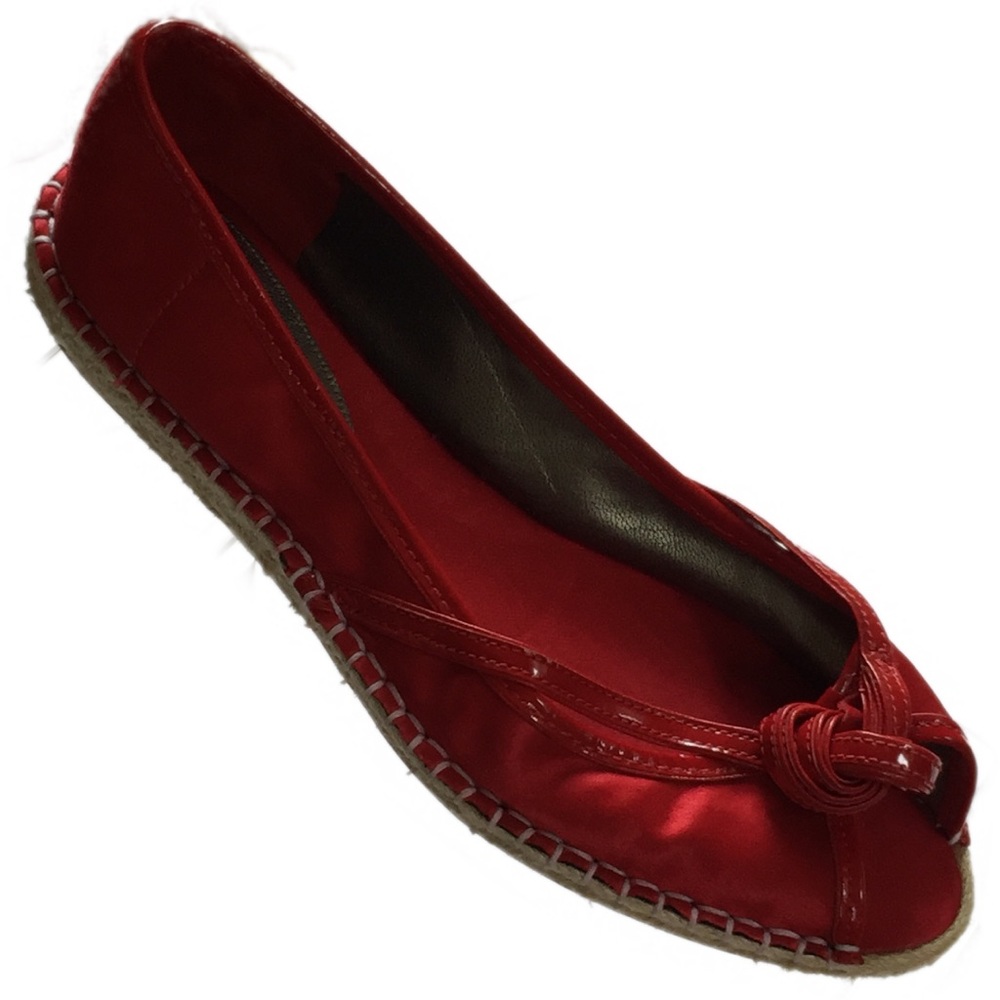 Cole haan G-series espadrilles red flats peep toe